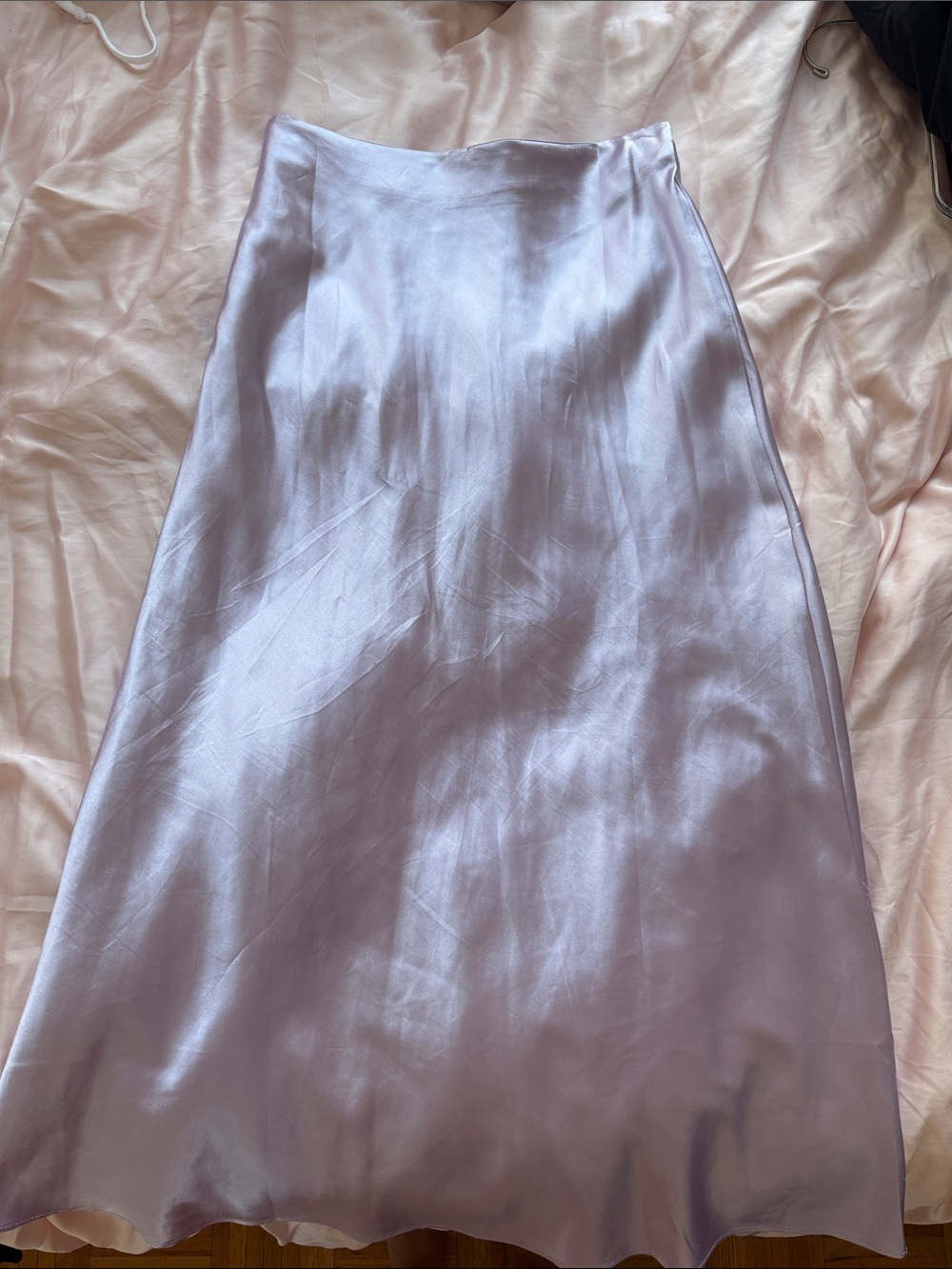 Satin Midi Skirt - Lilac